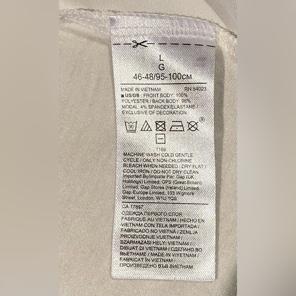 Banana Republic White Long-Sleeve Satin-Front Top, size L - Picture 8 of 8